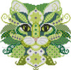 Colorful Cat Emerald 91 wide X 88 high Kitty And Me Designs