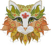 Colorful Cat Maple Leaf 115w x 104h Kitty And Me Designs