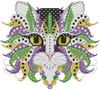 Colorful Cat Mardi Gras 101w x 90h Kitty And Me Designs