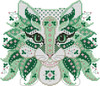 Colorful Cat Shamrock 97w x 84h Kitty And Me Designs