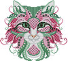 Colorful Cat Watermelon 109w x 98h Kitty And Me Designs