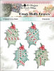 Crazy Holly Leaves Ornaments 38w x 64h Kitty And Me Designs