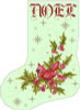 Noel Cardinal Stocking 114 wide X 157 high Kitty And Me Designs