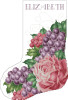 Rose And Grapes Christmas Stocking 114w x 167h Kitty And Me Designs