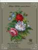 Antique Still life, Summer Flowers-E Antique Needlework Design