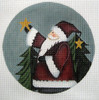 LK-31 Santa Holding Star 5"Round 18 Mesh LAURIE KORSGADEN