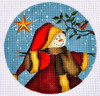 LK-47 Snowman Santa with Star 5" Round 18 Mesh LAURIE KORSGADEN
