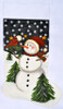 LK-52 Snowman & Cardinal Stocking 11 x 22 13 Mesh LAURIE KORSGADEN