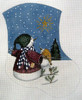 LK-34 Snowmen with Shining Star Mini Sock 5 ½ x 6 ½ 18 Mesh LAURIE KORSGADEN