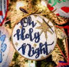 APCH09 - "Oh Holy Night" 18 mesh – stitch painted  4.5" round A Poore Girl Paints