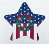 Christmas PS25 WAA Patriotic Star-Wreaths Across America 5" x 5" 13 Mesh Kangaroo Paw Designs