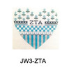 Sorority JW3 ZTA 6" Ridiculous Heart Zeta Tau Alpha 18 Mesh Officially Licensed Kangaroo Paw Designs