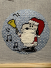 PEANUTS CHRISTMAS - SNOOPY SANTA RINGING THE BELL 18 Mesh Officially Needlepoint