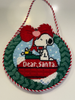 PEANUTS CHRISTMAS - SNOOPY DEAR SANTA WREATH 6.5" x 6.625" 13 MESH Officially Needlepoint PNTS-XMAS06