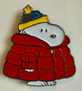 PEANUTS SNOOPY RED PUFFER COAT 1.75 x 1.62 NEEDLEMINDER © Peanuts OFFICIALLY NEEDLEPOINT PNTS-MINDER-SNPATRIOT