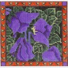 Wg11674 Violet study in black 4-4 X 4   18 ct Whimsy And Grace COASTERs