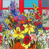 5622 JF bouquet at a window 16 x 16 13 Mesh Patti Mann 