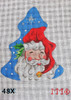 Santa Tree-Shaped 48X Dark Blue Bkgd.  4" x 5"  18 Mesh MM Designs