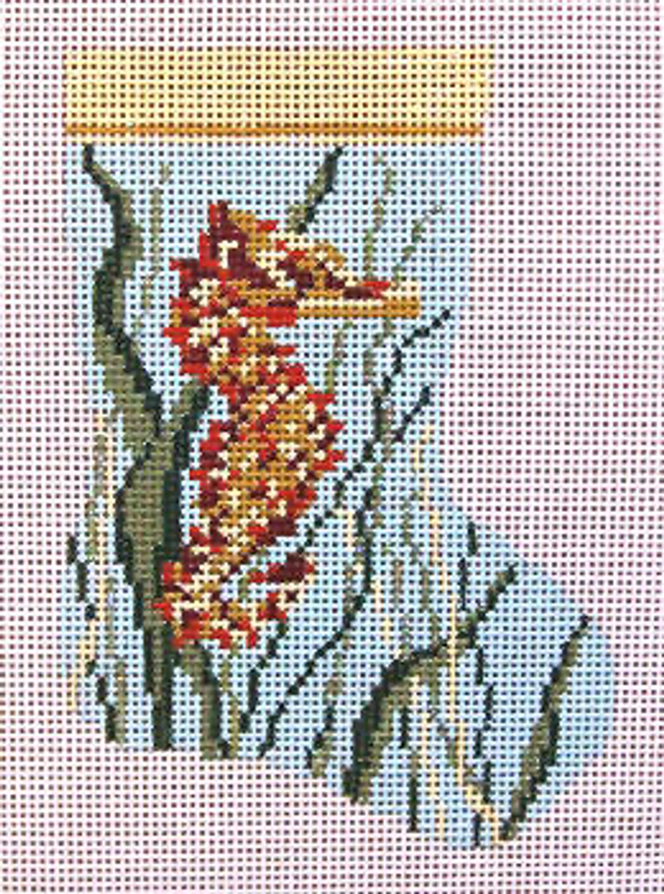 Seahorse Cross Stitch Bookmark Kit - Embroidery Set for DIY Book Marker