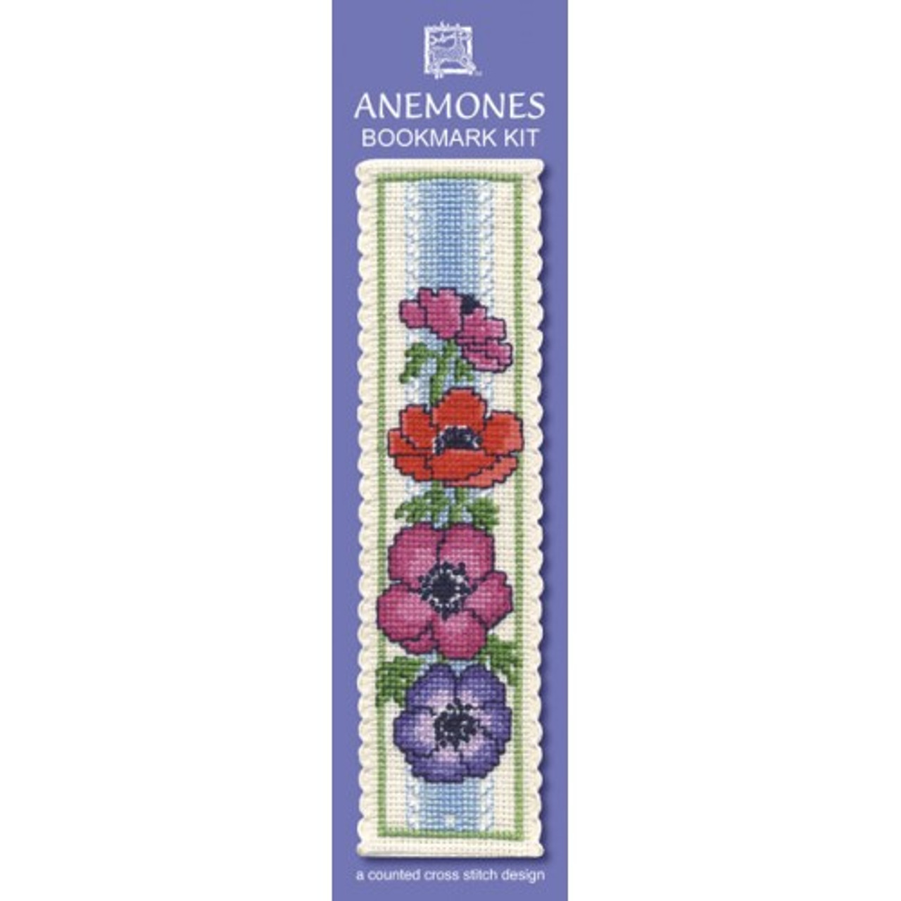 Anemonies Bookmark Cross Stitch Kit at Button and Needlework Boutique