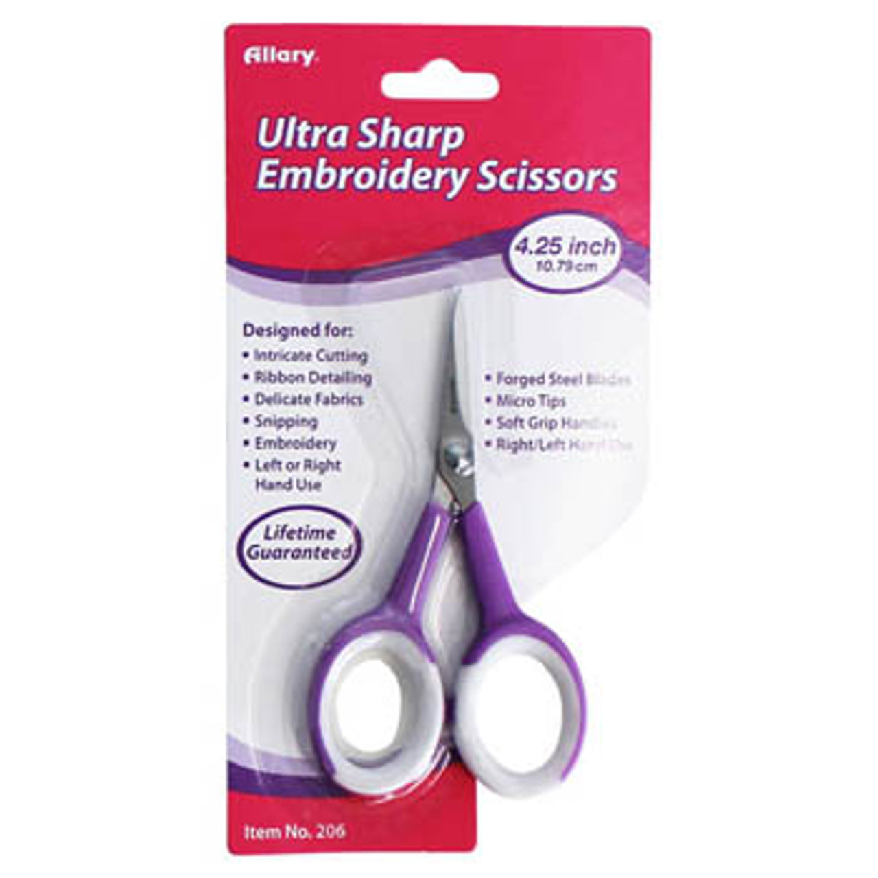 Embroidery Purple Scissors 4.2 by Allary Corporation 20-1537 - The  NeedleArt Closet