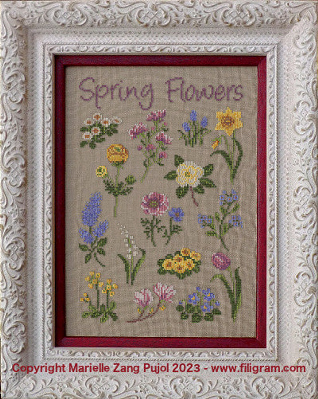 Spring Flowers With Silk Pack Filigram - The NeedleArt Closet