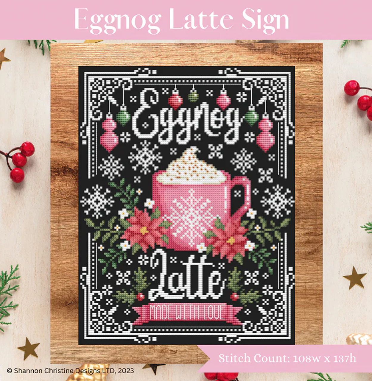 Eggnog Latte Sign Shannon Christine Designs - The NeedleArt Closet