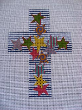 Ann Wheat Pace 105AQ Large Cross 18 Mesh 6.75"x 9"` Starry Sky