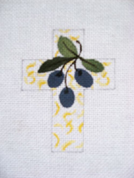 Ann Wheat Pace 102AS Small Cross 18 Mesh 2.5" x 3.5" Olive Garden