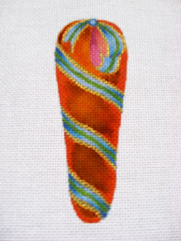 Ann Wheat Pace 272A Carrot  18 Mesh 1.5" x4.5" Ribbon Wrap