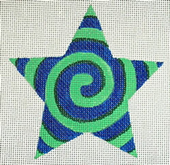 Ann Wheat Pace 301H Spiral Star 18 Mesh 4.5" x 4.5" Blue/Green 