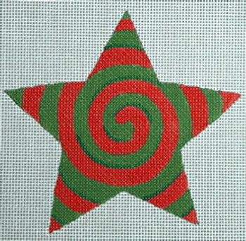 Ann Wheat Pace 301D Spiral Star 18 Mesh 4.5" x 4.5" Red Green 