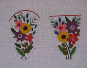 Ann Wheat Pace 610A 6.5"'x 4.5" 18 Mesh Mixed Floral SCISSOR CASE 