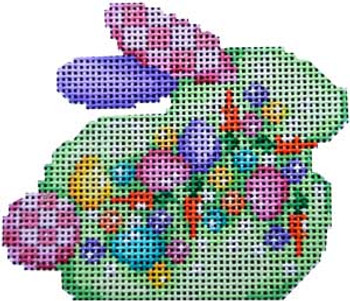 BR-309 Associated Talents Egg Confetti Baby Bunny 3.25 x 2.75 18 Mesh 