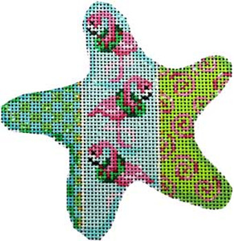 CT-1762 Checks/Flamingos/Swirls Starfish 3.75x3.75 18 Mesh Associated Talents