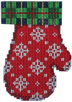 CT-1861 Plaid/Snowflakes Mitten Associated Talents 