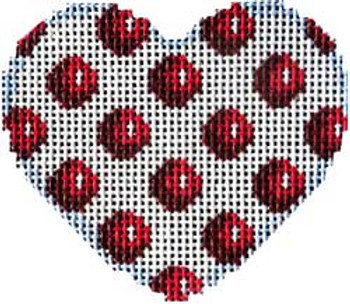 HE-642R Red Coin Dot Mini Heart 2.75 x 2.5 18 Mesh Associated Talents 