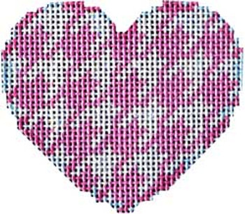 HE-644P Pink Houndstooth Mini Heart 2.75 x 2.5 18 Mesh Associated Talents 