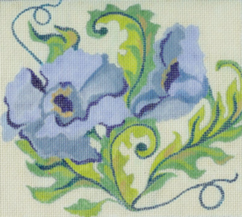 F427 Melissa Prince 8 X 7 Blue Floral 2 14 Count