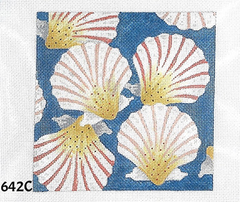 MM Designs Miniature 642C Scallop Shells/ Blue Bkgd. 6 x 6 18 Mesh