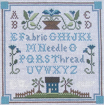 EWE-448 Necessities Sample@Little House Needleworks 7x7 13 Mesh Ewe And Ewe 