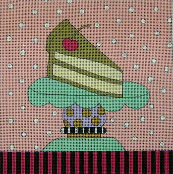 EWE-383KB Slice Of Cake 6 3/4 x 6 3/4 18 Mesh Ewe And Ewe 