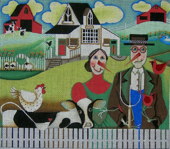 EWE-394 American Gothic@Blakely Wilson 10 x 8 3/4 18 Mesh Ewe And Ewe 