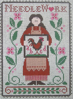 EWE-426 My Needlework@Little House Needleworks 6 3/4 x 9 1/4 13 Mesh Ewe And Ewe 