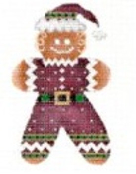 DD-97 Gingerbread Santa DENISE DeRUSHA DESIGNS 3 1/2 x 5 1/2 18 Mesh