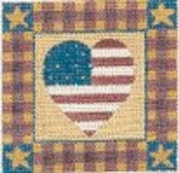 DD-169 July 4th Heart DENISE DeRUSHA DESIGNS  8 x 8 18 Mesh