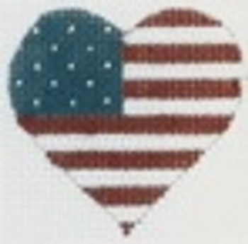 DD-284 USA Heart Pin DENISE DeRUSHA DESIGNS 2 1/2 x 2 1/2 18 Mesh