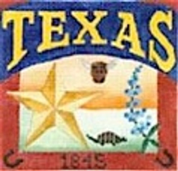 DD-300 Texas Postcard DENISE DeRUSHA DESIGNS 4 1/2 x 4 1/2 18 Mesh