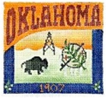 DD-301 Oklahoma Postcard DENISE DeRUSHA DESIGNS 4 1/2 x 4 1/2 18 Mesh 