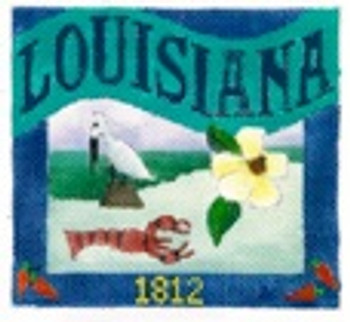 DD-302 Louisiana Postcard DENISE DeRUSHA DESIGNS 4 1/2 x 4 1/2 18 Mesh 
